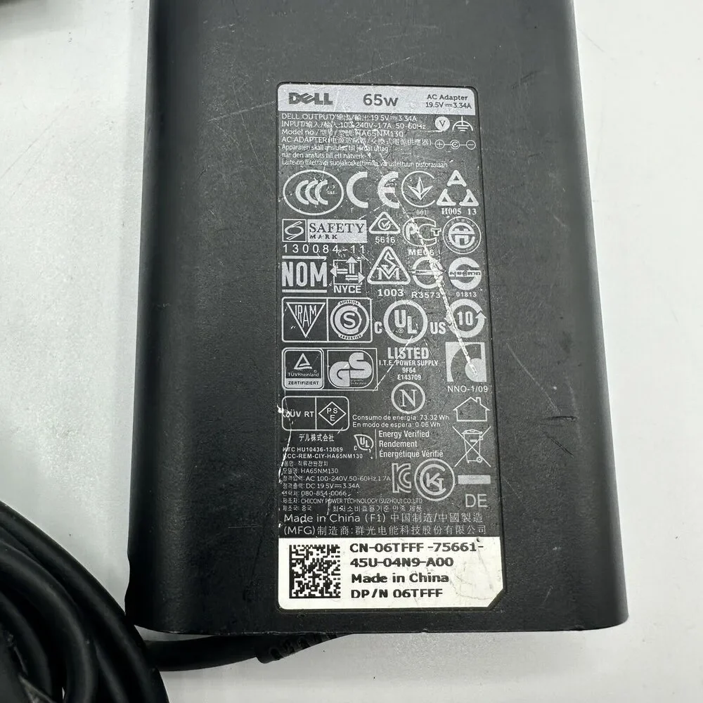 Dell 65W Slim Laptop Charger HA65NM130 JNKWD 0JNKWD (GENUINE)